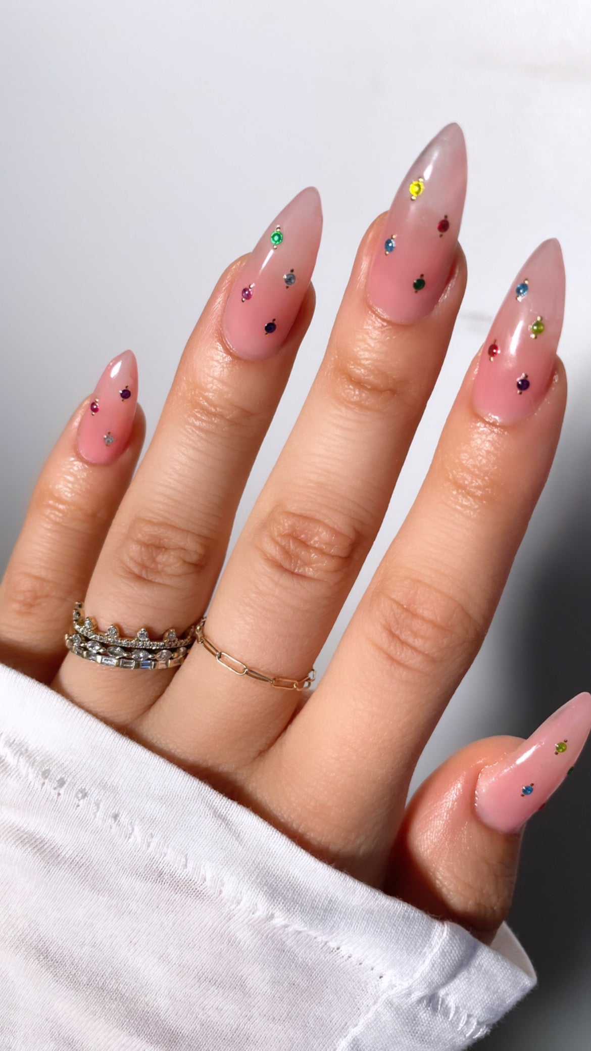 Jewels Nail Art Stickers on nude nails