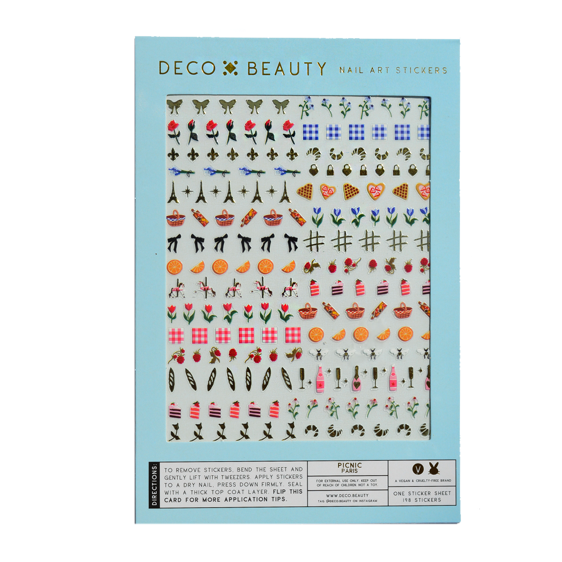 Picnic Paris Nail Art Sticker Sheet