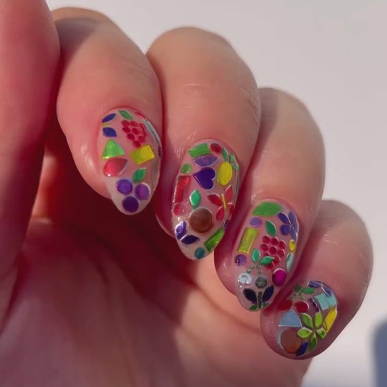 Tutti Frutti Nail Art tutorial with fruit stickers